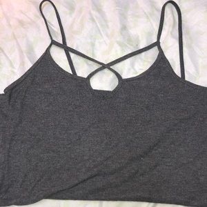 Cross neck tank top
